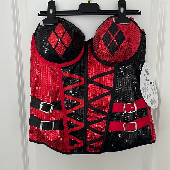 New Harley Quinn Costume Bustier Small/Medium - Picture 2 of 6